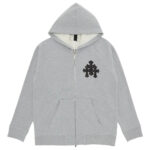 Chrome Hearts cross-patch zip-up hoodie